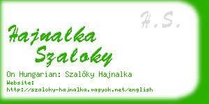 hajnalka szaloky business card