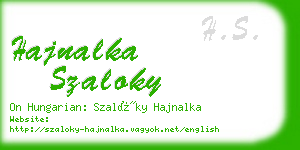 hajnalka szaloky business card